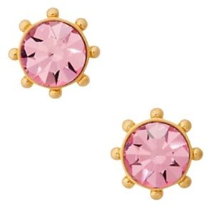 NWT Kate spade flying colors bezel blush pink stud earrings